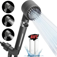 Revitalize Your Shower Experience: 3-Mode High-Pressure Rain Shower Head with Massage Brush Filter