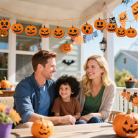24 Pcs Cute Halloween Pumpkin Ornaments - Wooden Tree Decor for Spooky Celebrations