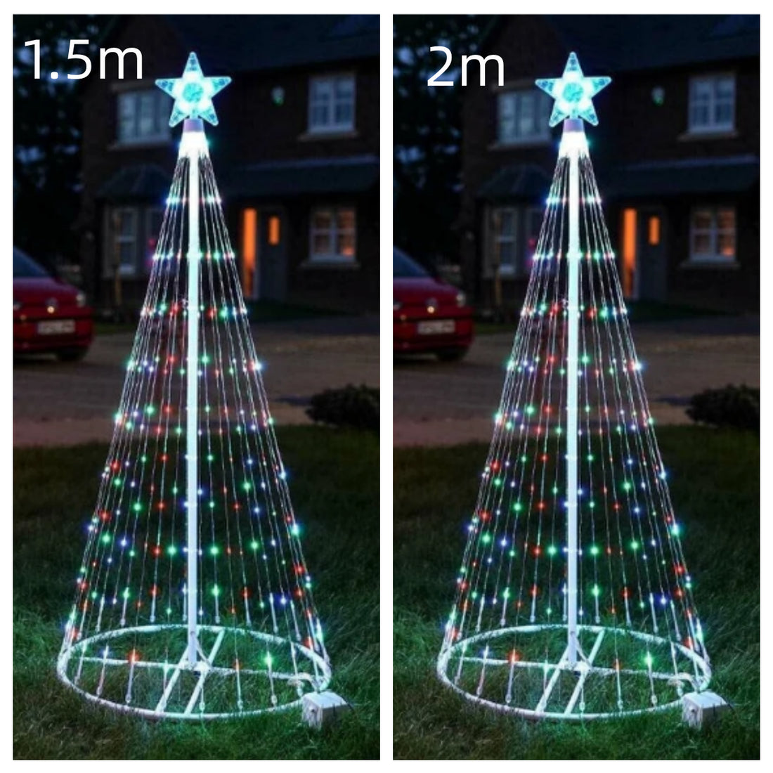 Vibrant Multi-Color LED Animated Christmas Tree Lights for Festive Outdoor Holiday Decor