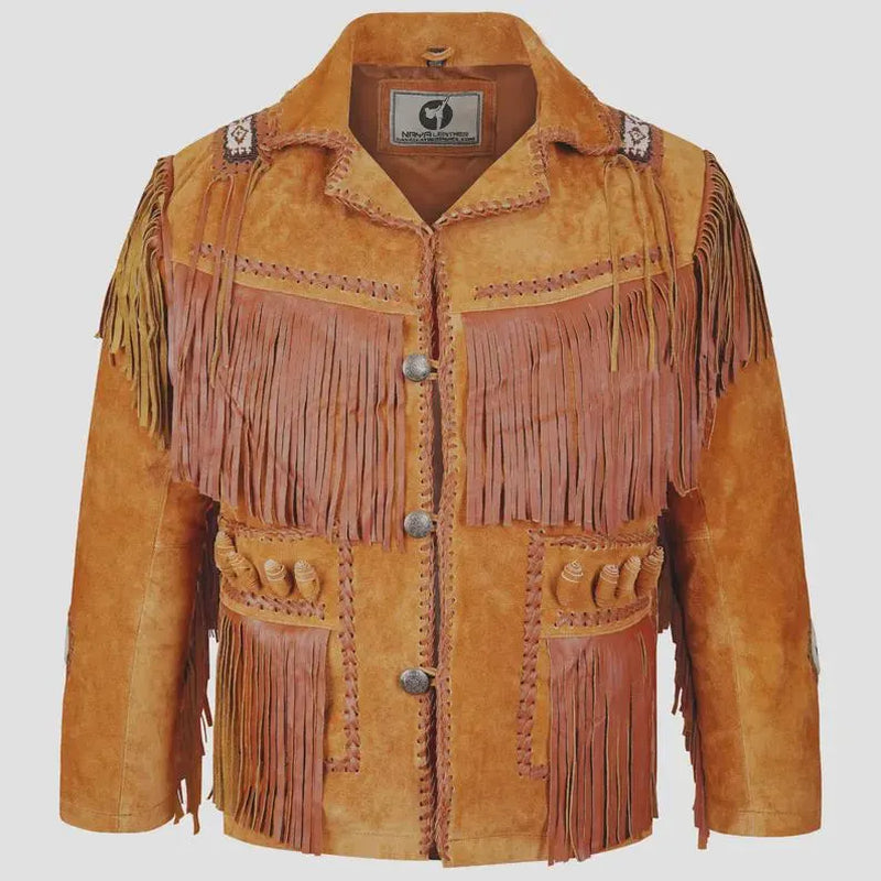 Handmade Suede Leather Fringe Western Jacket: Vintage Cowboy Style