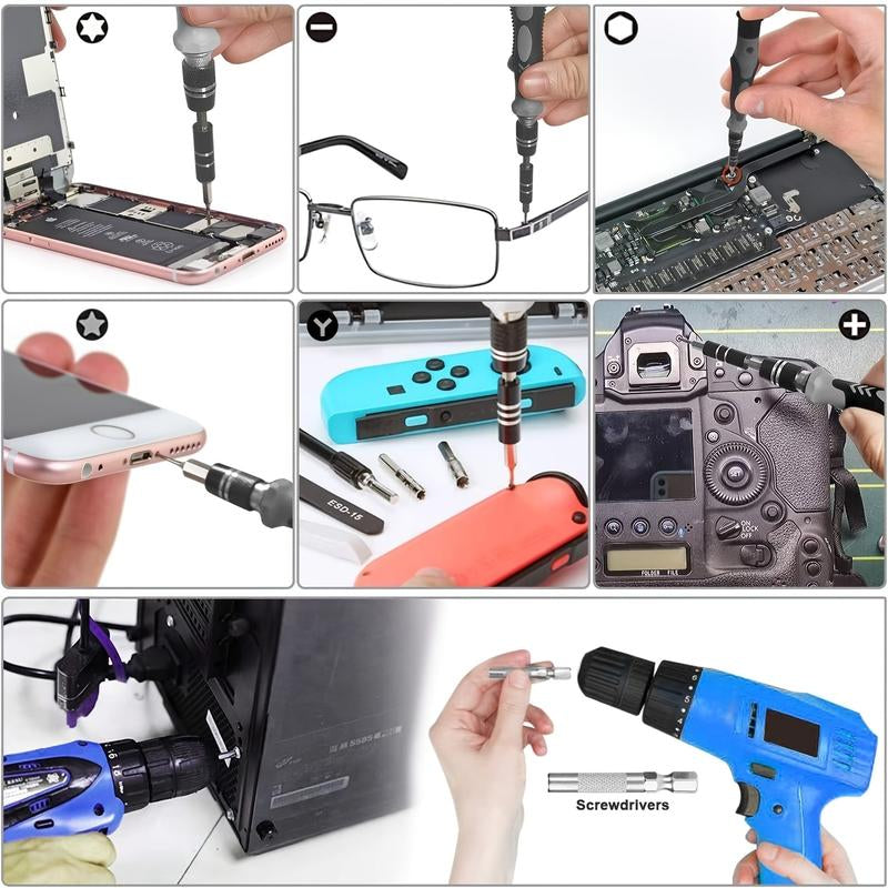 Ultimate 115-In-1 Precision Screwdriver Set - Mini Magnetic Repair Tool Kit for Phones, Laptops, Watches, and More - Perfect Gift for Tech Enthusiasts!