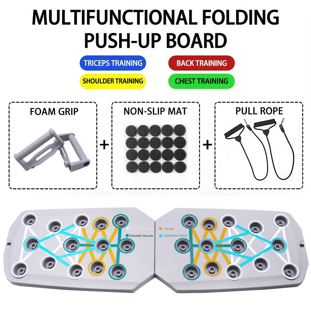 Ultimate Portable Push-Up Board Set - Multifunctional Fitness Equipment for Targeting Chest, Abs, Arms & Back