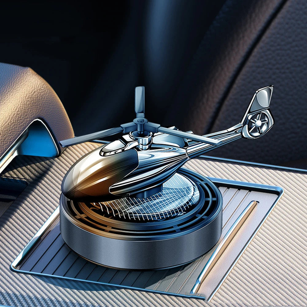 Rotating Helicopter Solar Car Air Freshener - Stylish Perfume Decoration & Flavoring Accessory