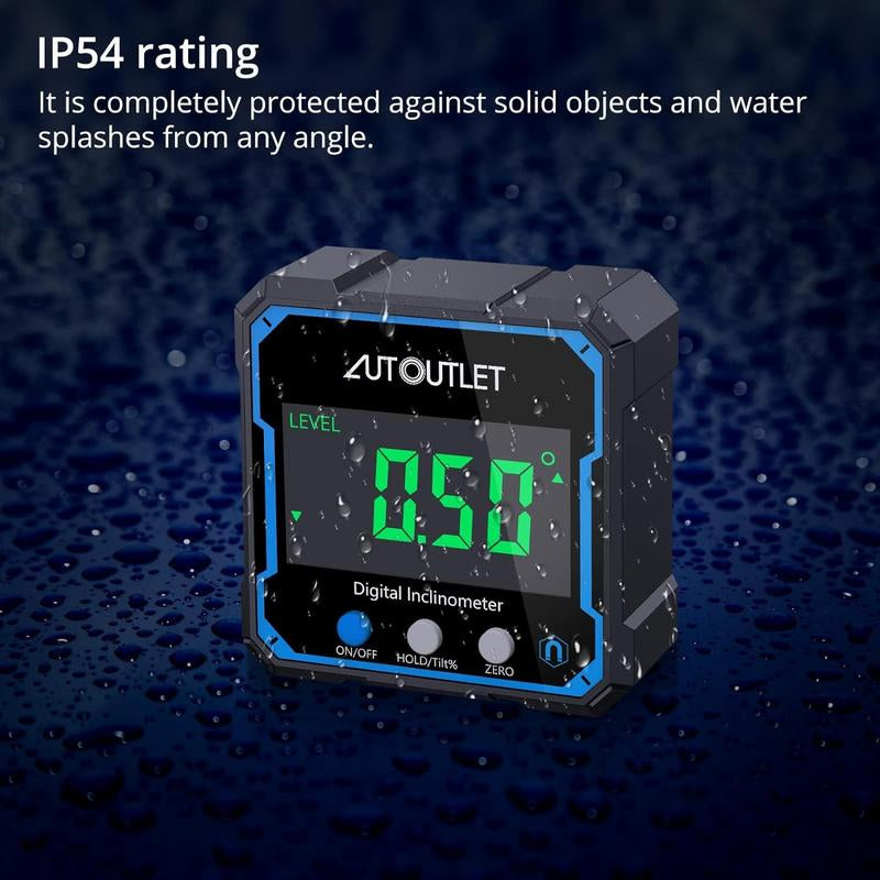 Digital Angle Finder Protractor with Magnetic Base & Backlight - Precision Level Gauge for Woodworking & Inclinometer Tool