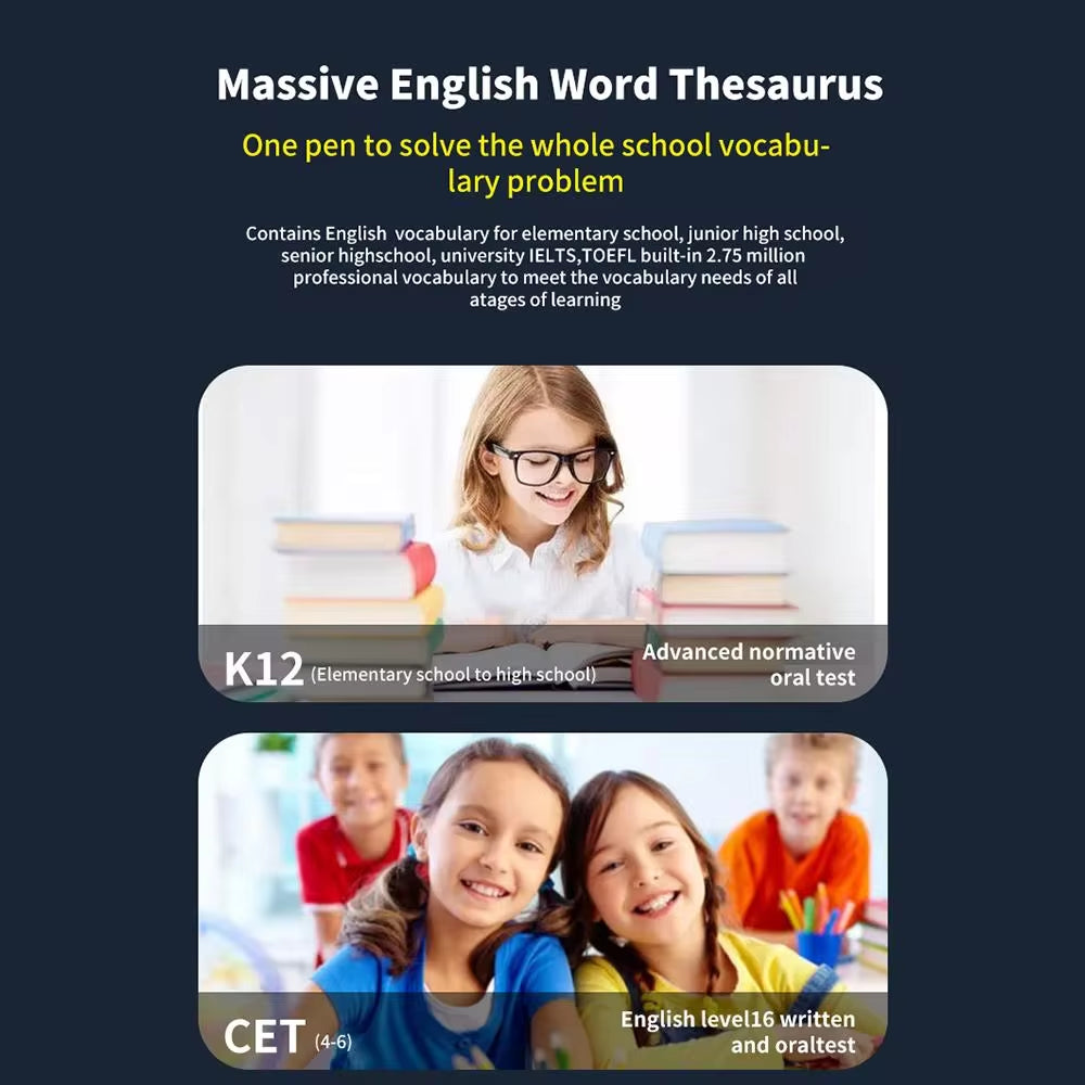 Smart Offline Translation Pen - 123 Languages Dictionary & Scanning Reader for Teachers and Students