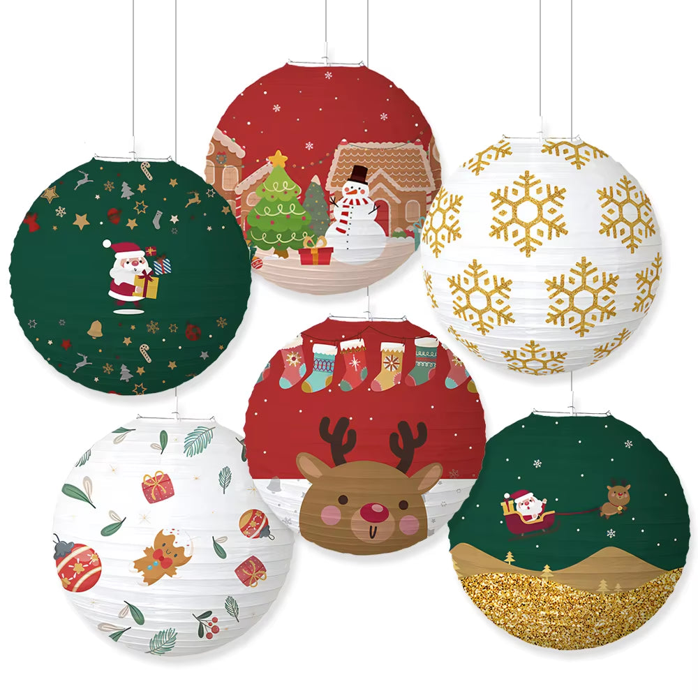 Festive Christmas Lanterns - Father Christmas, Snowman & Moose Outdoor Party Decorations