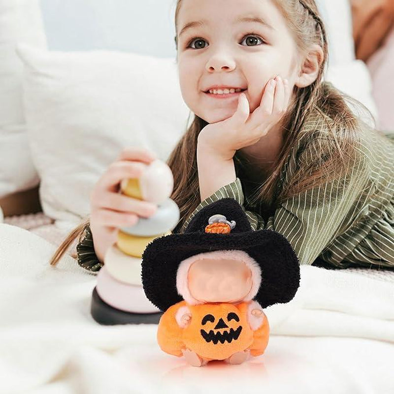 Adorable Labubu Halloween Pumpkin Costume for 17cm Dolls - Soft, Durable, & Detachable with Stylish Hat - Ideal for Collectors & Dress-Up Fun!