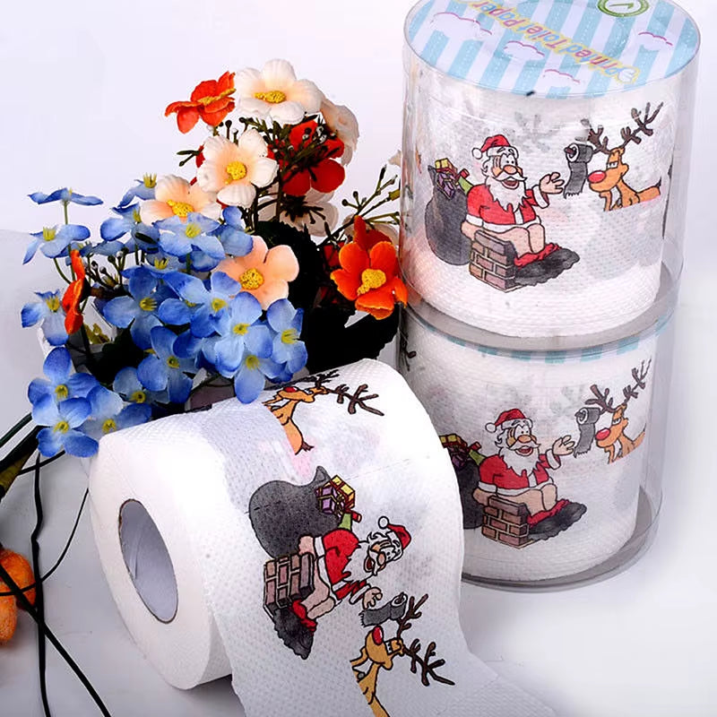 Festive & Fun Christmas Toilet Paper Roll - Adorable Holiday Prints for Charming Home Decor!
