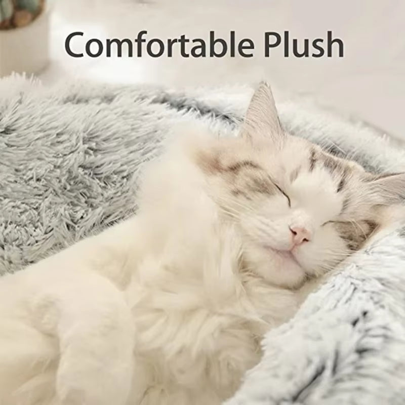 Cozy 2-in-1 Winter Plush Cat Bed & Sleep Bag – Round Cat House for Cats and Small Dogs