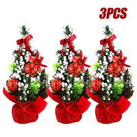Adorable 3PCS Mini Christmas Tree Set - Perfect Desktop Decorations & Kids' Gifts for a Festive Window Display