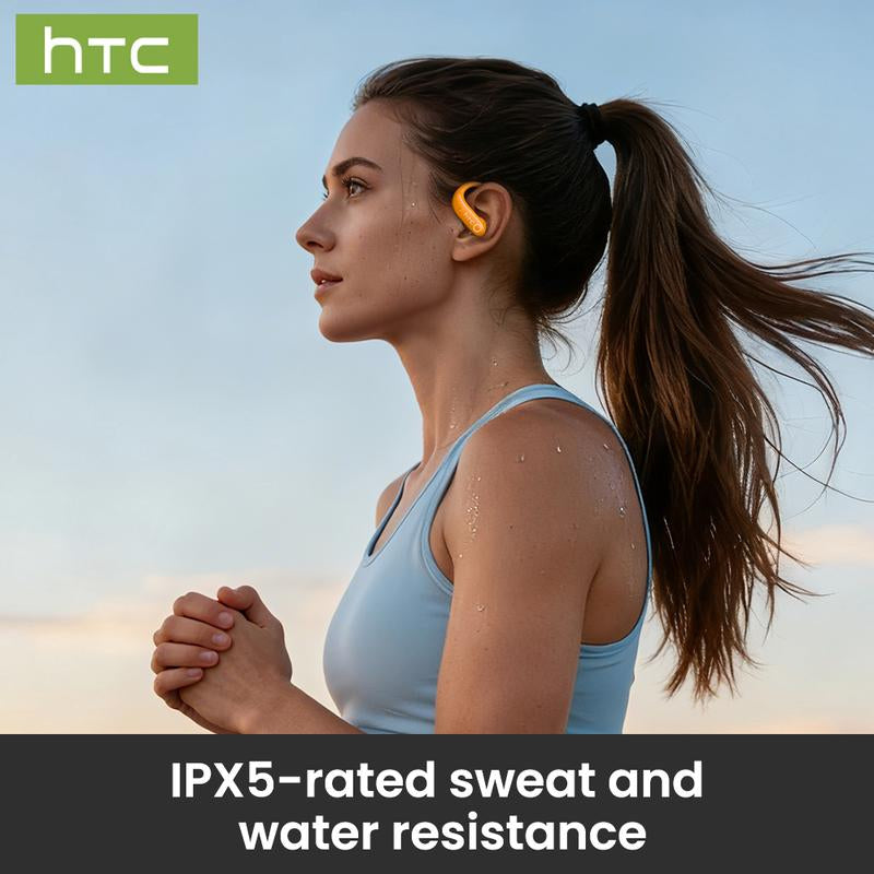 HTC NE61 Wireless Bluetooth Earbuds - Real-Time 134 Language Translation, Heart Rate Monitor, IPX5 Waterproof, 45H Battery Life, Noise Cancelling, Full Color Touch Screen, Compatible with iOS & Android