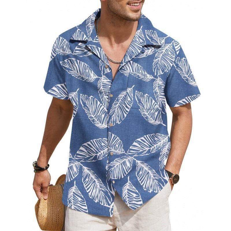 Men’s Summer Printed Short-Sleeved Shirt – Lightweight, Stylish & Breathable Casual Wear