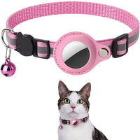Reflective Waterproof Cat Collar with Breakaway Feature, Adjustable Fit, and Airtag Holder - Includes Bell Accessory