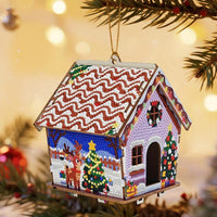 DIY 5D Diamond Painting Christmas House Puzzle – Festive Wooden Building Blocks for Holiday Decor & Handmade Gifts!