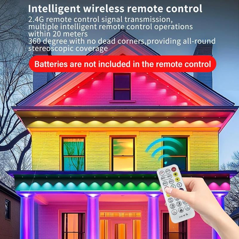 Transform Your Outdoors: Smart LED Eave & String Lights with APP & Remote Control, Waterproof for Patio, Garden & Home
