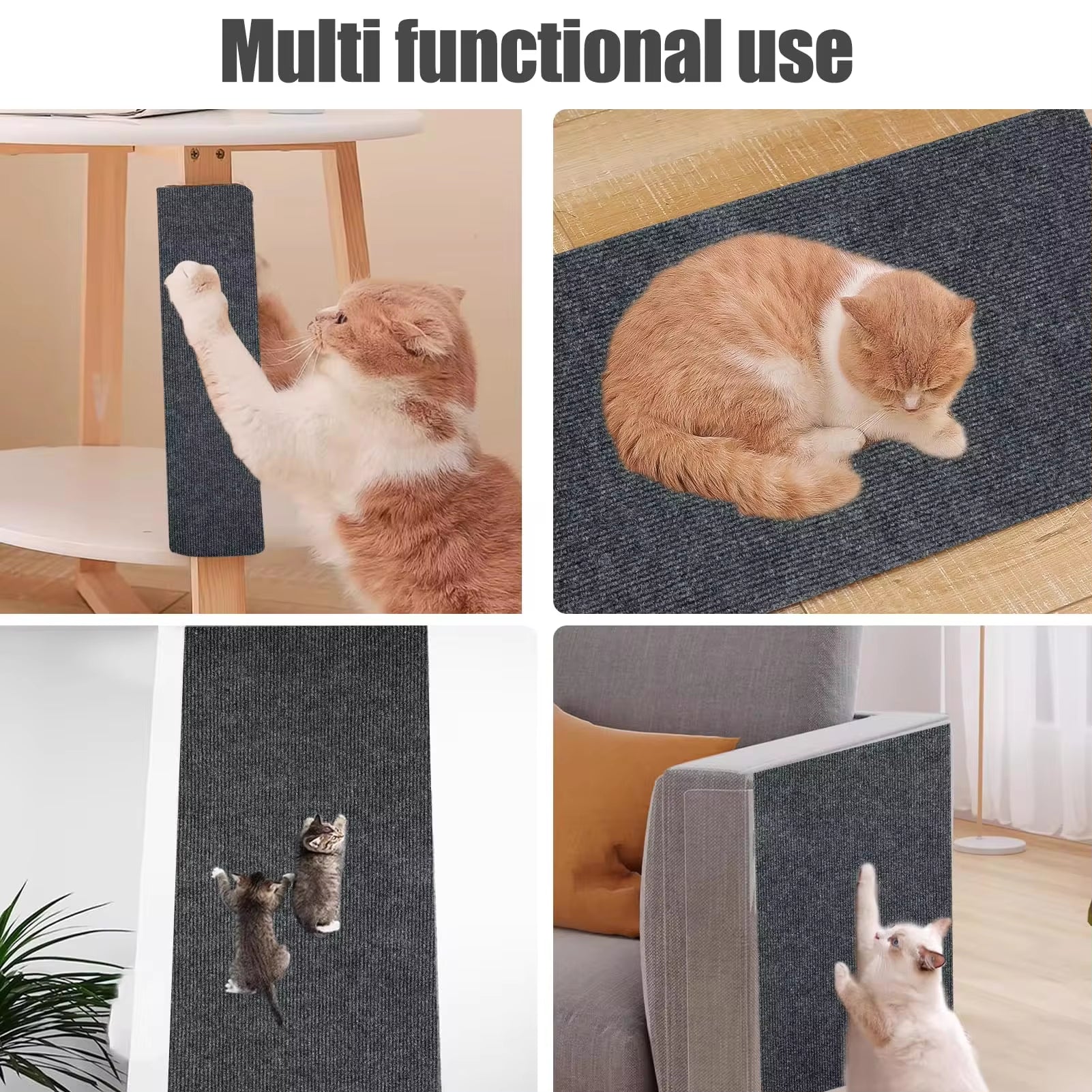 Ultimate Cat Scratching Mat & Carpet - Trimmable Self-Adhesive Protector for Furniture
