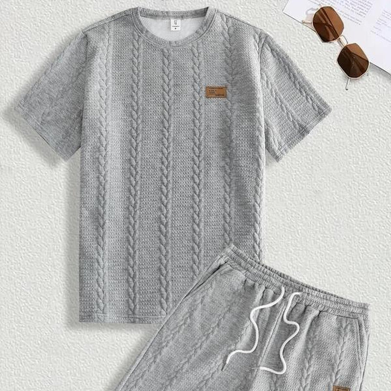 Oversized Men’s 2-Piece Summer Set (L-7XL) – Breathable Shirt & Shorts for Daily Wear & Beach