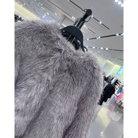Chic Women’s Suede Cardigan Jacket with Pockets - Vintage Loose Fit Fur Coat for Stylish Streetwear