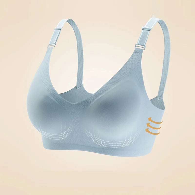 Seamless Wireless Bra for Women - Comfortable Jelly Color Breastfeeding Lingerie with Deep V Gather