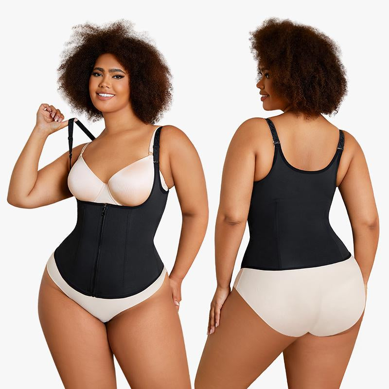 Elevate Your Silhouette with Nebility Women's Highwaist Corset Vest - Tummy Tuck Shapewear for Sport & Daily Wear, Classic Black