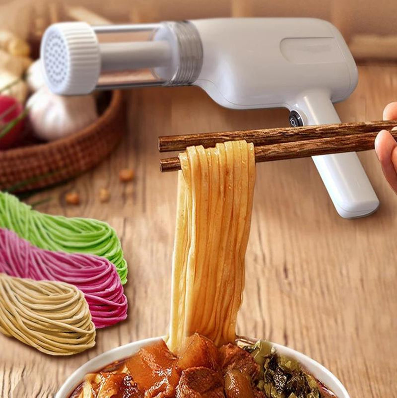 Portable Wireless Pasta Maker with 6 Molds – USB Rechargeable, 1800mAh Battery, Perfect Kitchen Gadget for Fresh Noodles!