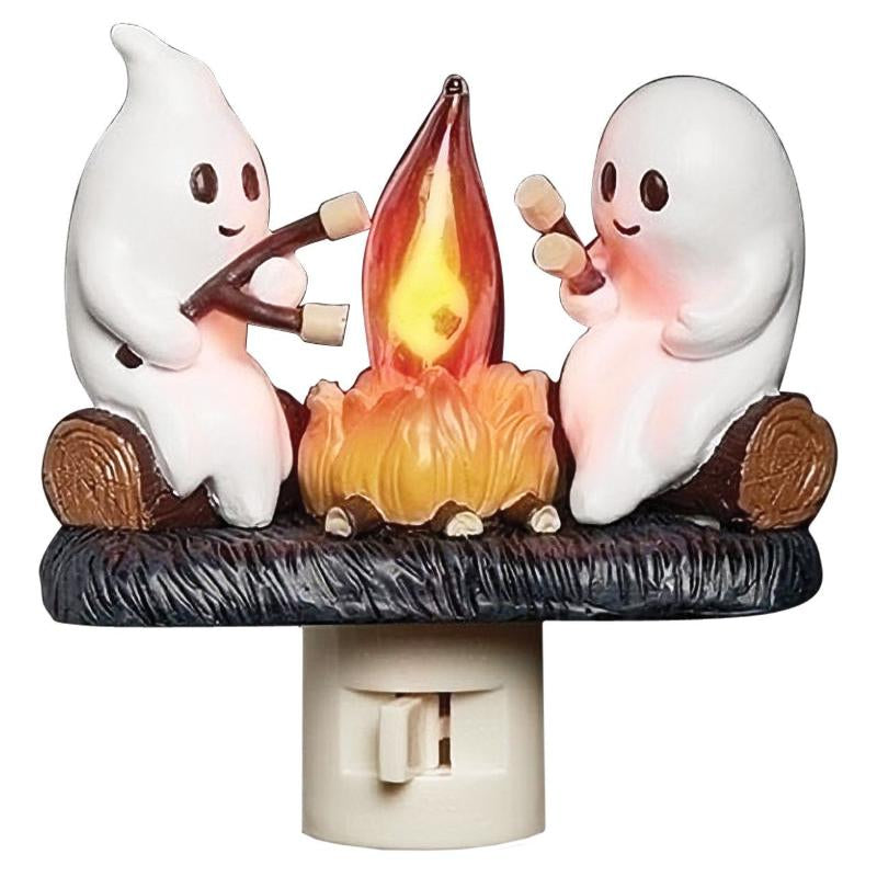Flickering Flame 3D Ghost Nightlight - Spooky Candle Atmosphere Decor & Perfect Halloween Gift for Kids