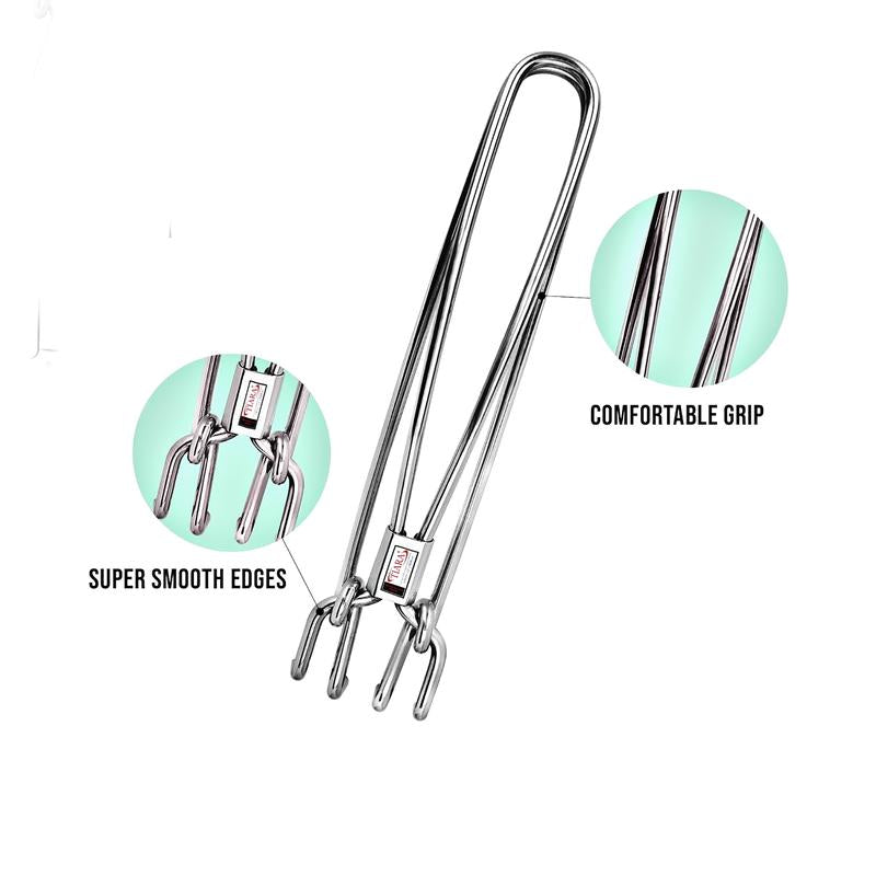 Heavy-Duty Stainless Steel Hot Pot Gripper Tongs | Heat-Resistant Kitchen Tool for Safe Lifting