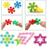 Vibrant 3D Snowflake Puzzle Building Blocks - Fun DIY Educational Toy for Creative Minds, Perfect Birthday Gift!