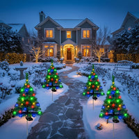 4-Pack Solar Christmas Tree Lights – Waterproof Outdoor Decorations for Gardens, Pathways, and Courtyards
