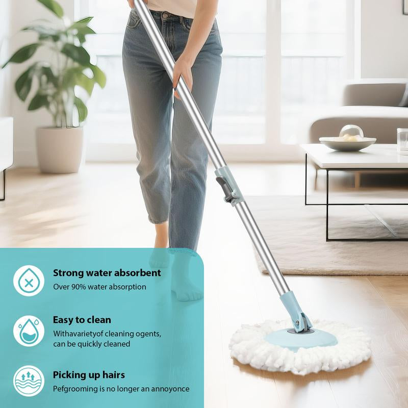 Ultimate Spin Mop & Bucket Set - 360° Floor Cleaning with 3 Microfiber Heads & 50" Extended Handle!