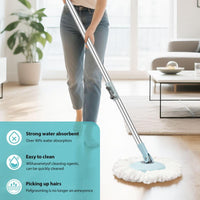 Ultimate Spin Mop & Bucket Set - 360° Floor Cleaning with 3 Microfiber Heads & 50" Extended Handle!