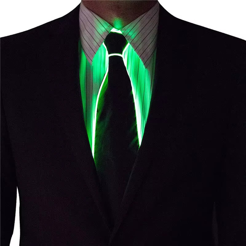 Men's LED Glowing Neon Tie - Perfect for Parties, Halloween, Christmas, and Club Events!