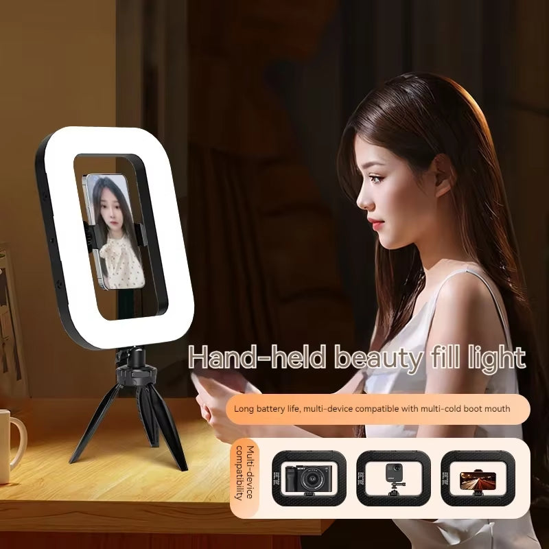 Portable Rechargeable Ring LED Fill Light for Selfies and Live Broadcasts