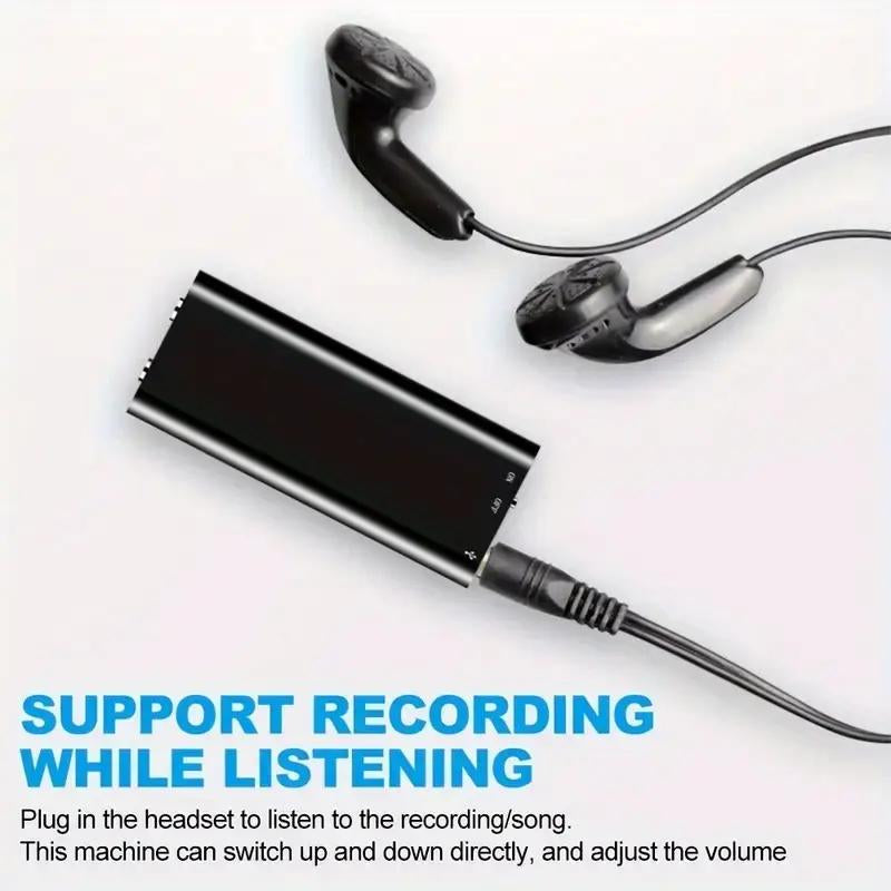 Professional Voice-Activated Digital Recorder - 32GB Noise-Canceling MP3 Player, Ultra-Thin Portable Design for Business Meetings, Battery Not Included