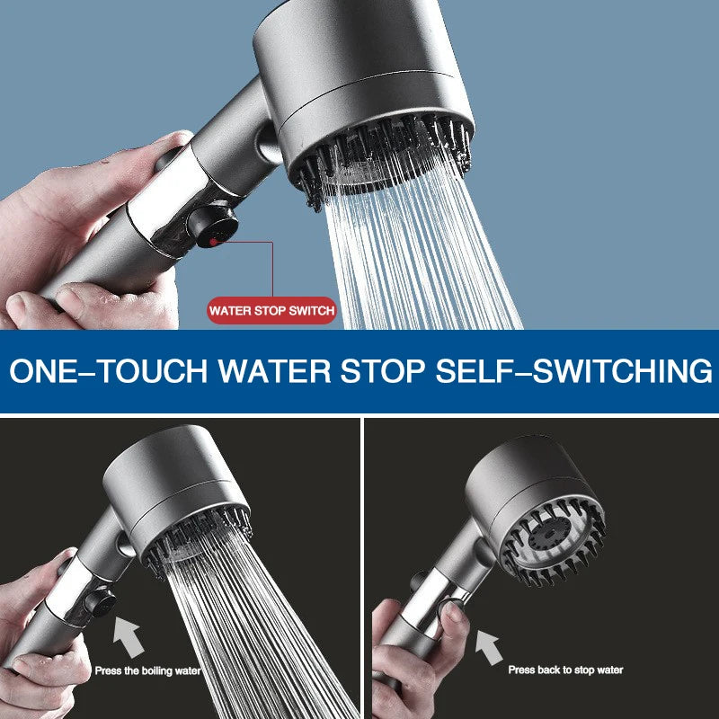 Revitalize Your Shower Experience: 3-Mode High-Pressure Rain Shower Head with Massage Brush Filter