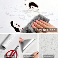 Stylish Marble Pattern Self-Adhesive Wallpaper - Waterproof & Oil-Proof Wall Decal for Home Kitchen, Living Room, and Bedroom Décor