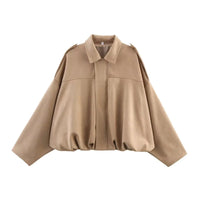 Chic Suede Texture Bomber Jacket for Women - Spring 2025 Fashion Must-Have!