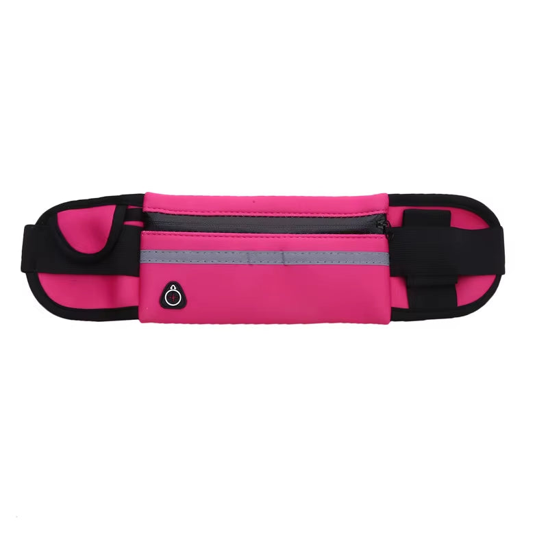 Comfortable Sport Running Waist Bag for Men & Women - Stylish Fanny Pack with Safety Tape for Gym, Cycling & Phone Storage