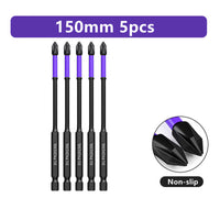 D1 Premium Shock-Proof Magnetic Screwdriver Bits Set - High Hardness PH2 in 25/50/65/70/90/150mm