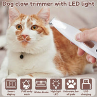 Ultimate Waterproof Dog Paw Trimmer with LED Light - Professional Pet Clippers with 18mm Wide Blade & Smart Display for Easy Grooming!