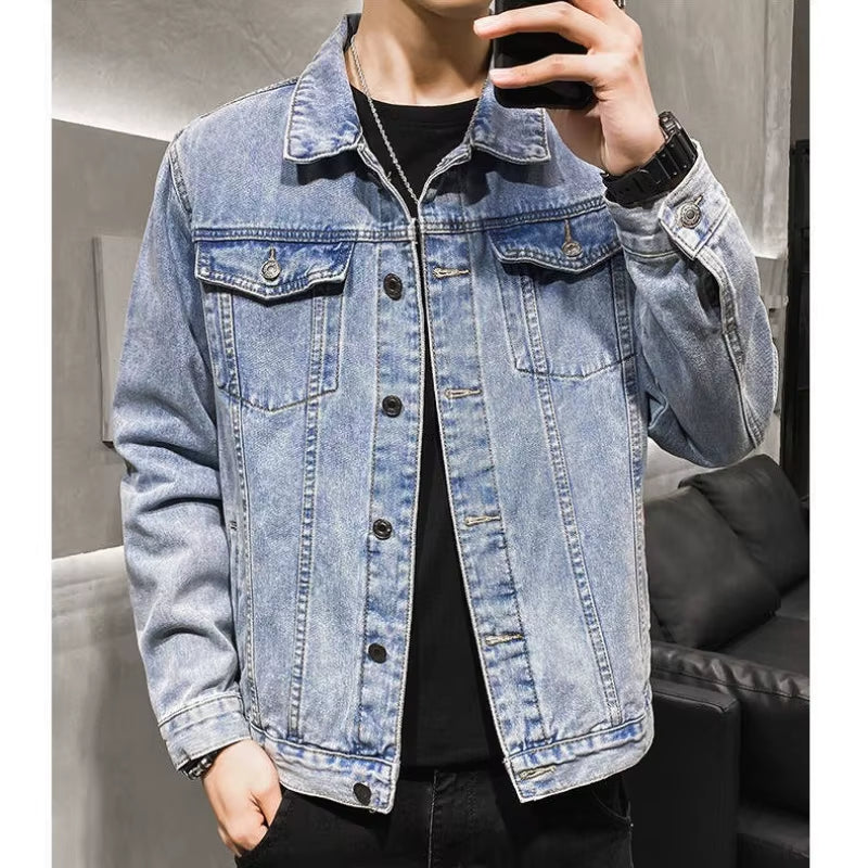 Vintage Cyberpunk Tiger Skull Denim Jacket for Men – Heavy Metal Harajuku Streetwear Motorcycle Style