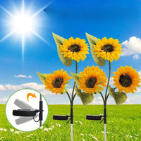 Stunning 2-Piece 3-Head Solar Garden Lights – Waterproof Sunflower Lamps for Beautiful Yard, Path, and Landscape Decoration