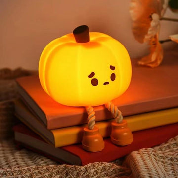Adorable Touch Sensor Pumpkin Night Light - Perfect Halloween Decor & Gifts, Silicone LED Squishy Lamp for Cozy Nights
