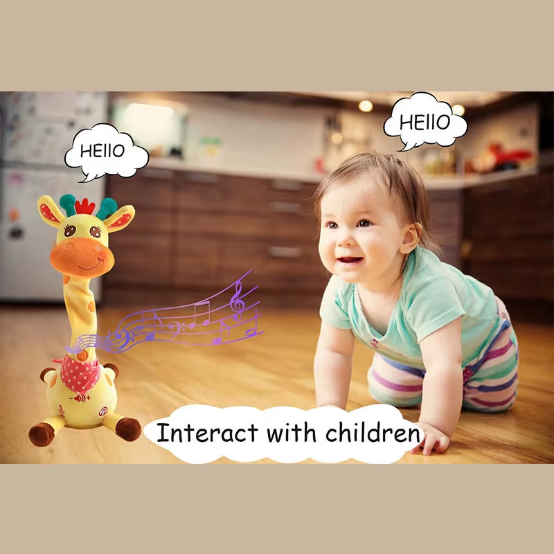 2025 Upgraded Singing & Dancing Giraffe Ornament with LED Lights - Perfect Kid's Gift for Any Occasion