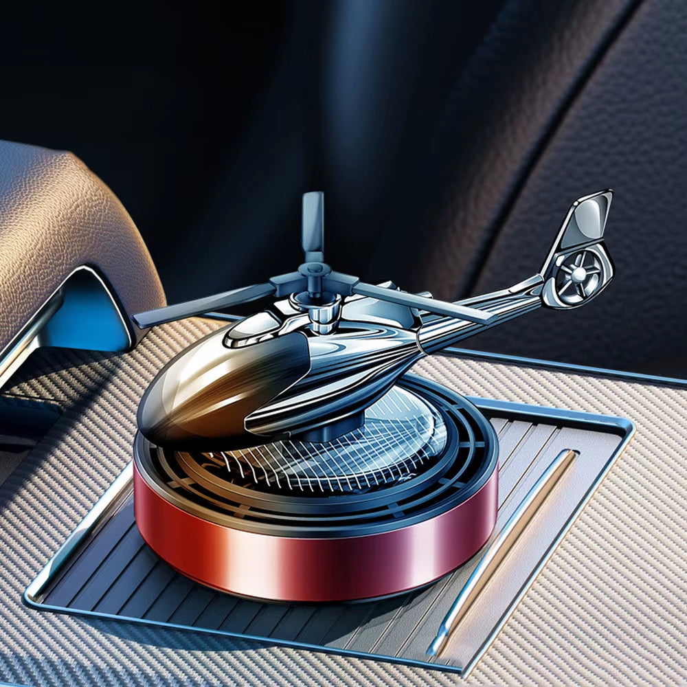 Rotating Helicopter Solar Car Air Freshener - Stylish Perfume Decoration & Flavoring Accessory