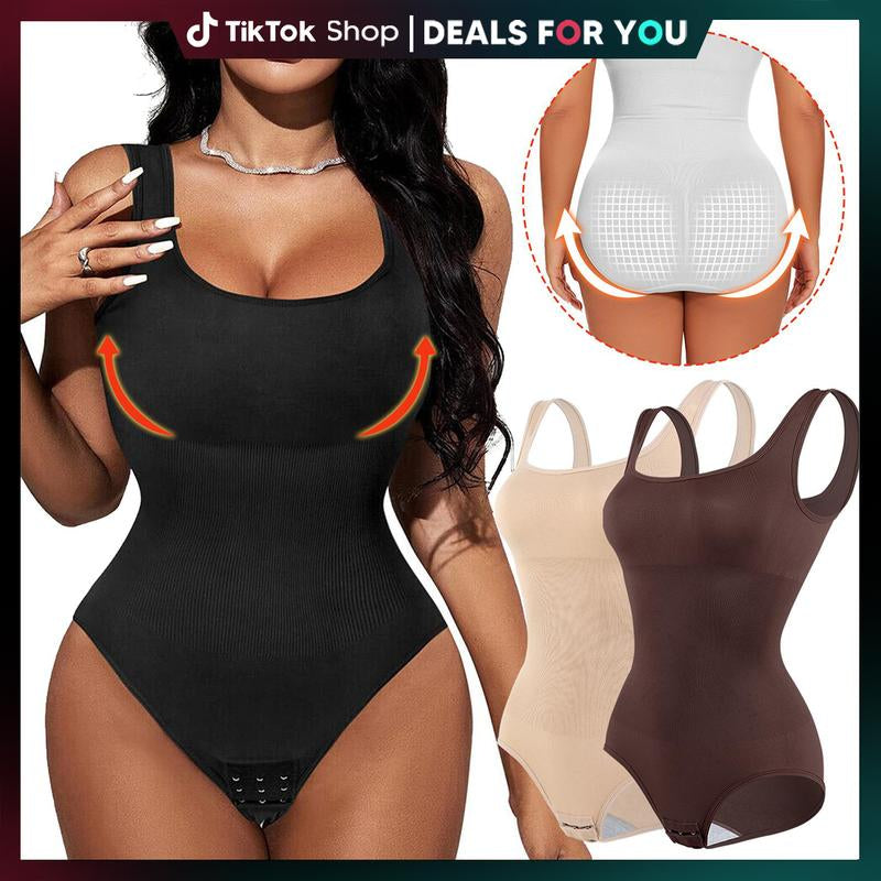 Ultimate Waist Trainer Bodysuit for Women - Tummy Control Seamless Shapewear, Butt Lifter Full Body Shaper in Black, White & Brown - High-Waist Girdle for All-Day Comfort