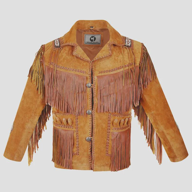 Handmade Suede Leather Fringe Western Jacket: Vintage Cowboy Style