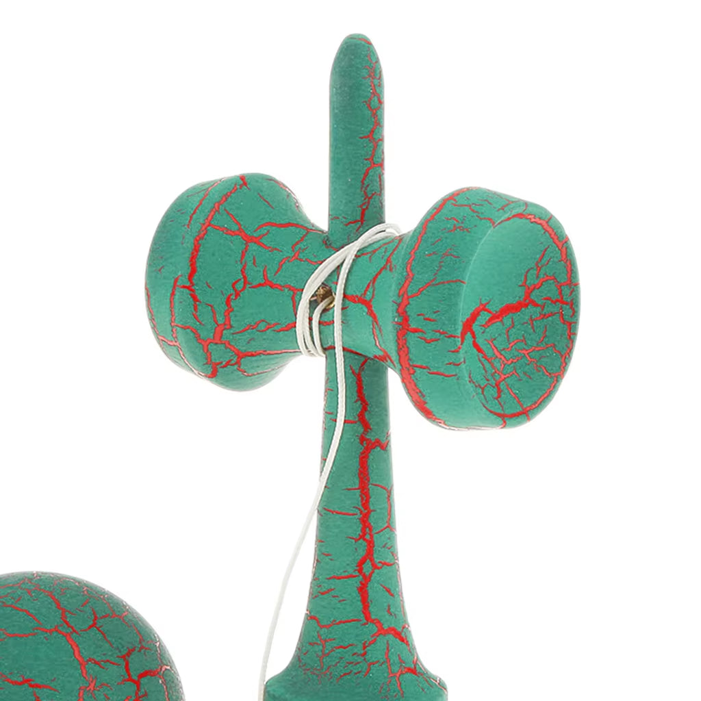 Traditional Japanese Kendama - Full Crackle Paint Wooden Skill Ball Game for Kids