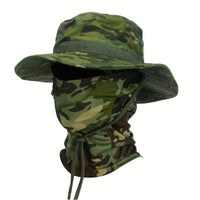 Versatile Camouflage Boonie Cap & Balaclava Hat Set - Foldable, Soft, and Ideal for Outdoor Hunting, Fishing, and Sun Protection