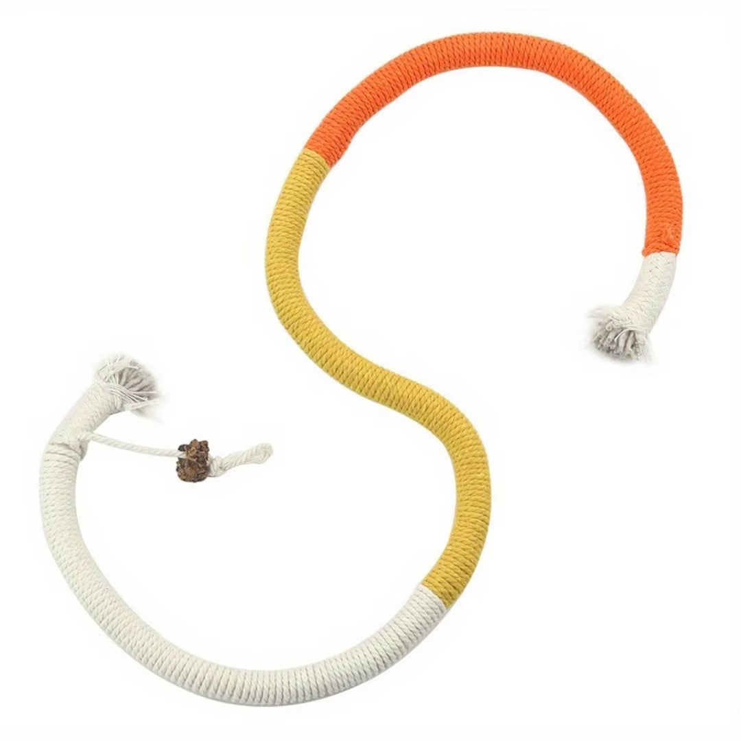 Cotton Cat Chew Toy - Interactive Catnip Rope for Teeth Cleaning and Nibbling Fun!